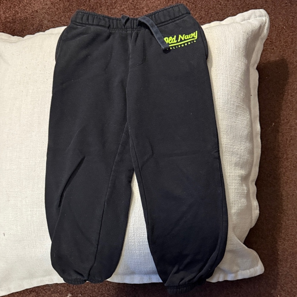 Old Navy Kids Black Joggers with Neon Accents